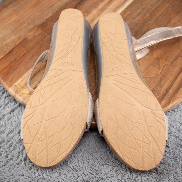 Naot Pixie Sandals Womens 40 Grey Leather Metallic Rose Gold Pink Wedge Shoes - Picture 7 of 7